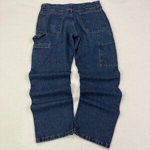Vintage Y2K Wrangler Carpenter Jeans Relaxed 34x32 Red Tab Blue Denim Workwear